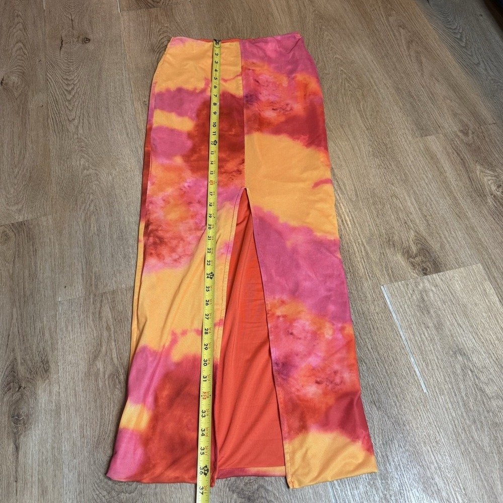 THATS SO FETCH Womens Maxi Skirt Pink Orange  Beach Sz 2‎ - Picture 5 of 9